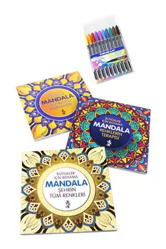 

96 Pages Coloring Books For Adults Set With Felt-Tip-Pen Gift Easy Difficult Painting Children Stress-relief Relaxing Mandala