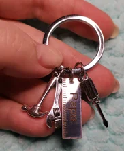 Llavero con diseño de letras de papá, destornillador de martillo creativo, llavero de llave inglesa, decoración de bolso, colgante con borla, regalos para el Día del Padre