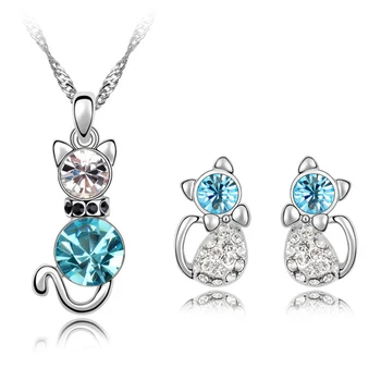 

Crystal Stone Cat Women Jewelry Set