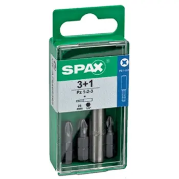 

SCREWDRIVER TIP PH 1/2/3 + ADAPTER 1/4 ""-25MM SPAX 4 PZ