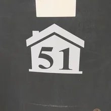 Pegatinas de números de la casa, papelera blanca con personalidad personalizada, 14cm X 16cm, 4 Uds.