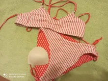 Swimsuit Bikini-Sets Bathing-Suits CUPSHE Bottom Reversible Two-Pieces White Stripe Sexy