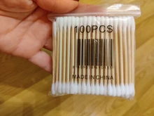 100 unids/bolsa de doble cabeza desechable de algodón de maquillaje hisopo de algodón suave brotes médicos palos de madera nariz y orejas Herramientas de limpieza Cotonete