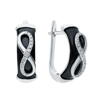 

Silver earrings with ceramics and cubic zirconia sunlight sample 925