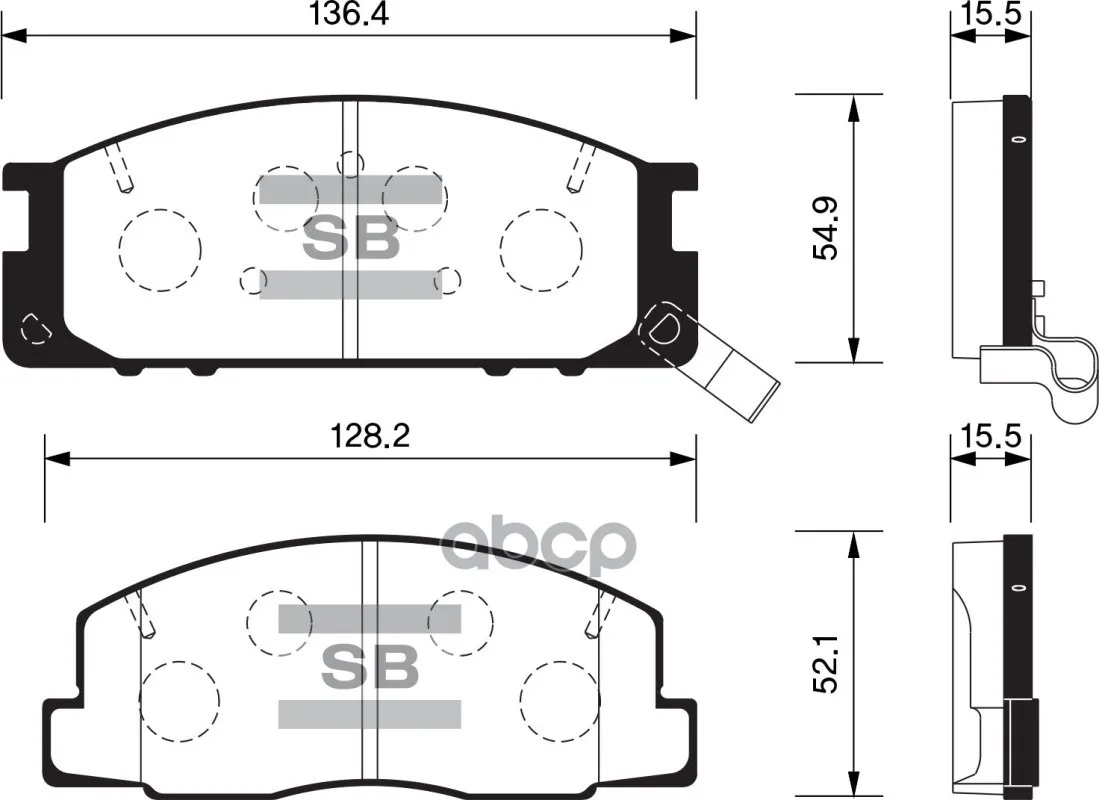 Колодки Тормозные Передние Sangsin Brake Sp1464 Sangsin brake арт. SP1464