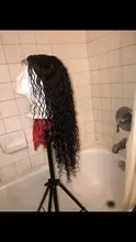 Rosabeauty-mechones de ondas profundas de 28 y 30 pulgadas, cabello humano peruano Remy con cierre de encaje, rizos con agua, 5x5