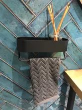 Black Bathroom Shelves Rack Towel-Bar Wall-Shelf Shower-Storage Kitchen Aluminum Space