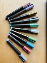 Rotuladores metalizados para escritura, bolígrafos artísticos de tinta permanente, apto en papel, piedra, vidrio, pared, 10 unidades/lote