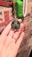 Llavero creativo de diamantes de imitación para mujer, serie con diseño marinero, Tortuga pequeña, llavero de coche, accesorios para bolso, llavero de animal, colgante de metal