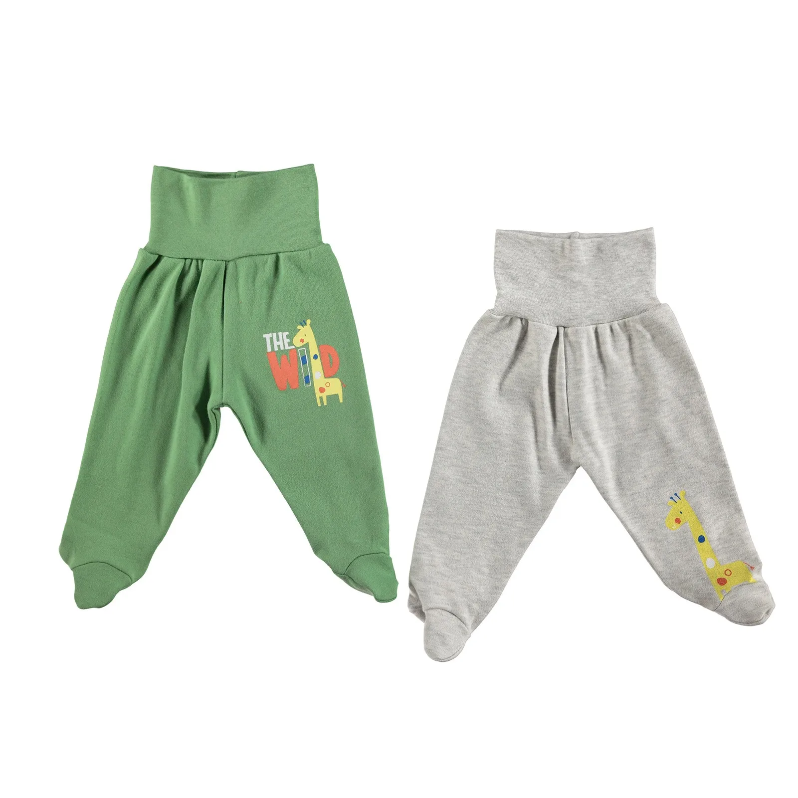 

ebebek HelloBaby Baby Wide Foldable Casual Waist Footed Pants 2 Pack