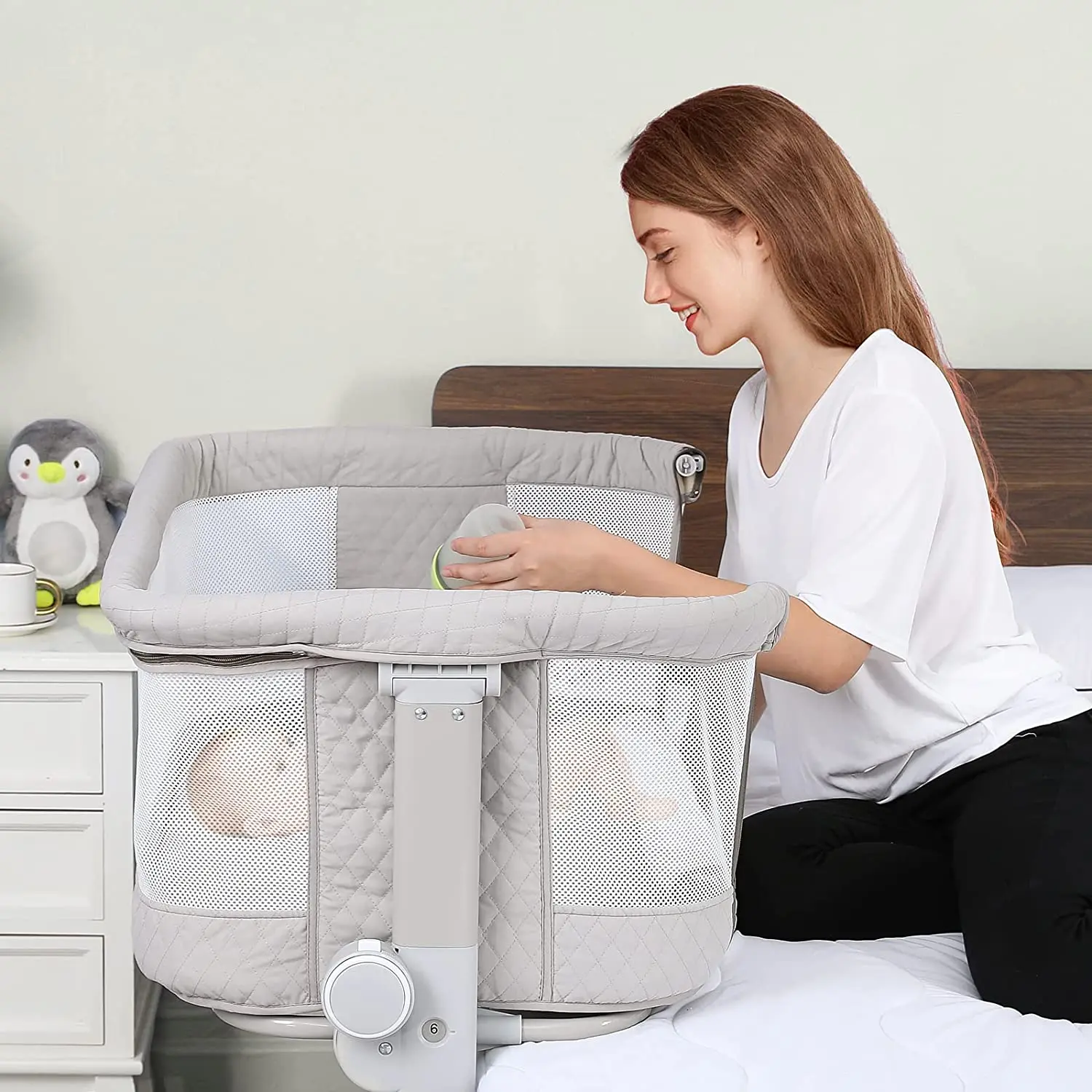 Baby Bed Baby Portable Removable Crib Foldable Baby Bedside