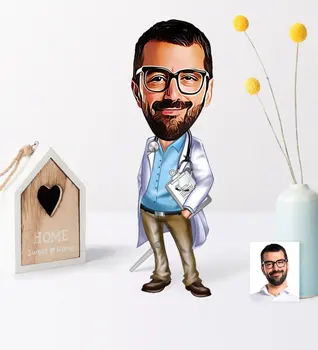 

Personalized Mr Başhekim Cartoon Wooden Trinket-1