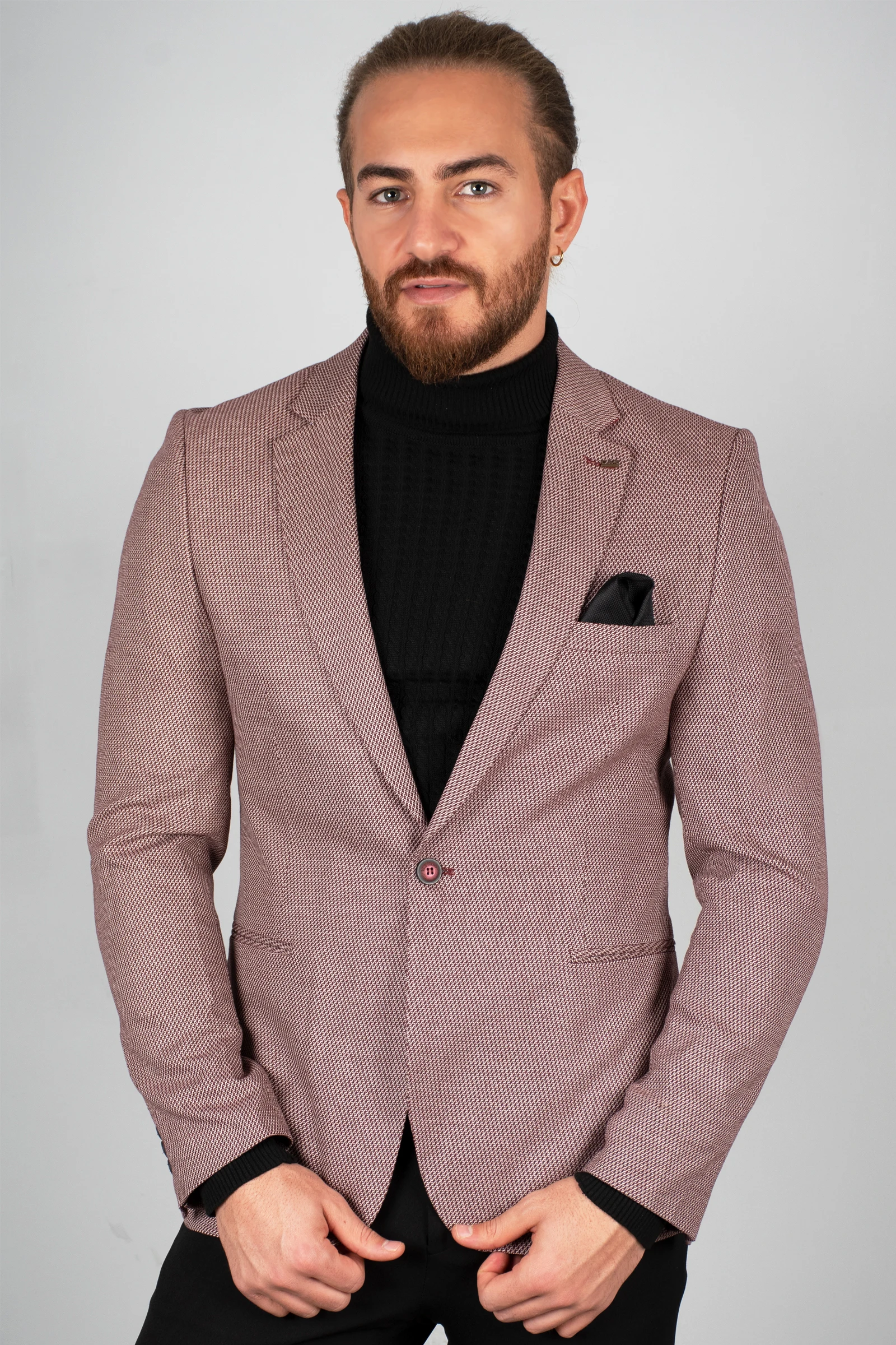 DeepSEA Бургундия само печать Slimfit ceket 2002123