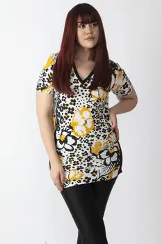 

Sans Textile Women 'S Yellow V-Neck Print Blouse 65 N16072