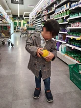 Chaquetas de rejilla de primavera para niños y niñas, gabardina de lana de doble botonadura, abrigo de solapa, prendas de vestir exteriores, abrigo de lana