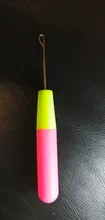Agujas de ganchillo para cabello trenzado Jumbo y trenzas de ganchillo, 1 unidad, 15Cm, Color rosa y limón, de plástico para tejer