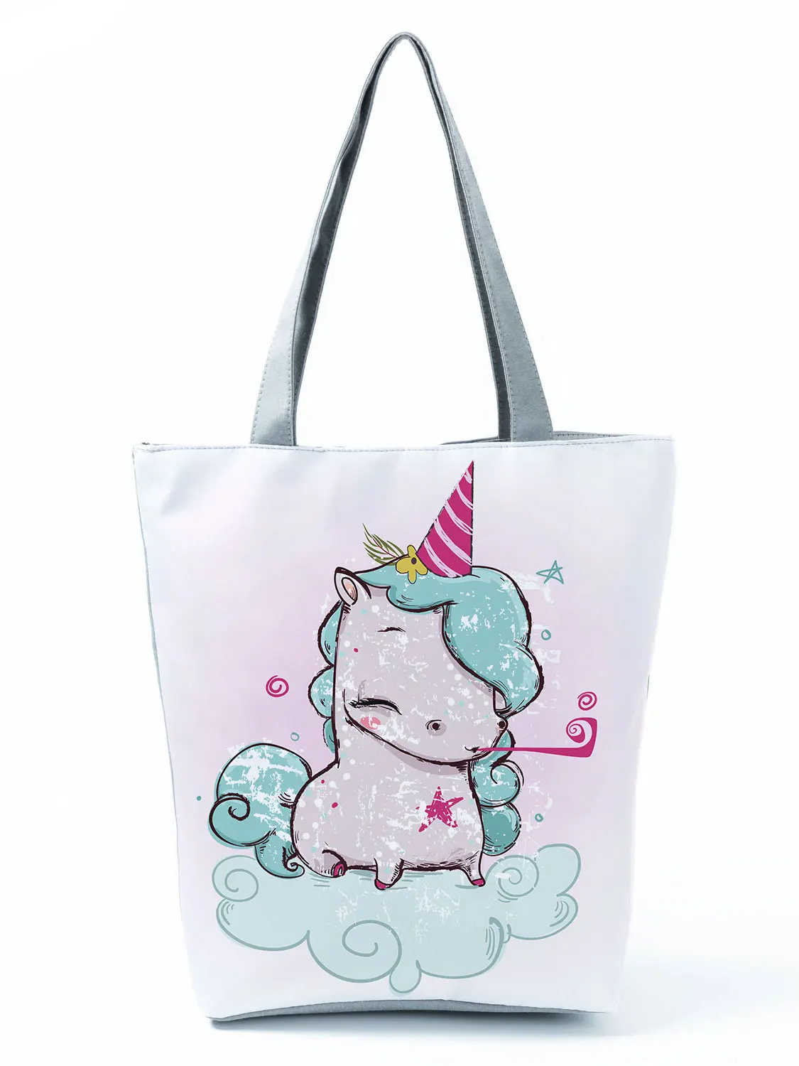 Miyahouse Women Feather Unicorn Design Tote Bag Large Capacity Cute Cartoon Print Student Shoulder Carrying A Schoolbag Wholesal