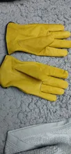Guantes de cuero de vaca para conductores, protección de seguridad, para soldar, caza, 1008