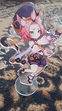 Genshin-figura de Anime de impacto Diluc Venti Klee Keqing Qiqi, soporte acrílico, modelo de placa, decoración de escritorio, señal de pie, llavero de ventilador, regalos