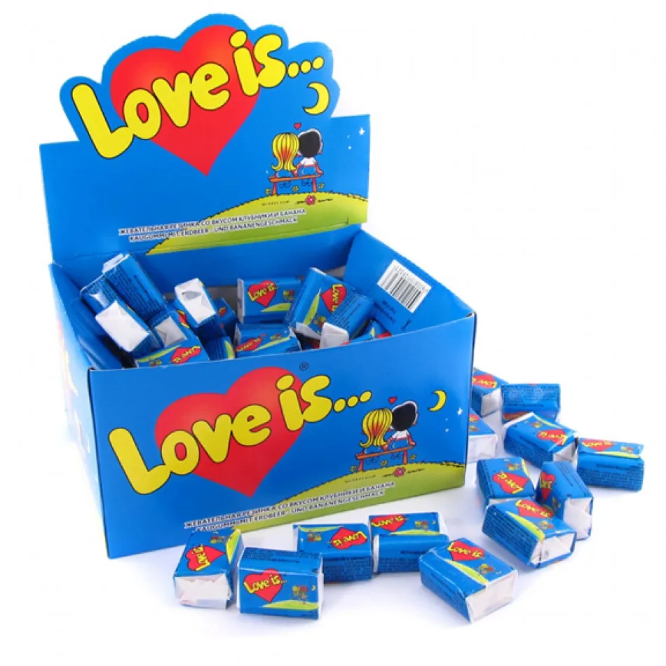 

LOVE IS BUBBLE CHEWING GUM STRAWBERRY BANANA VALENTINE GIFT COMICS best 100