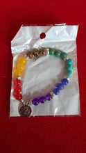 CSJA-Pulsera de meditación con cuentas para mujer, brazalete con piedras naturales, equilibro 7 chacras, reiki, colores del arco iris, E446