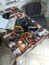 Bandas de resistencia de látex para entrenamiento físico, cintas elásticas con tubos de goma y tiradores para fitness, yoga y crossfit, material para ejercicios de tonificación muscular, set con 11 unidades