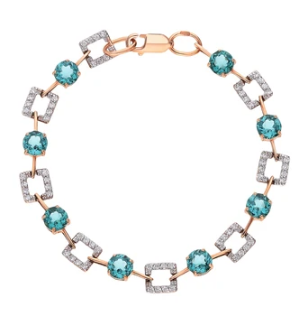 

Gold bracelet with cubic zirconia and sieve sunlight sample 585 test