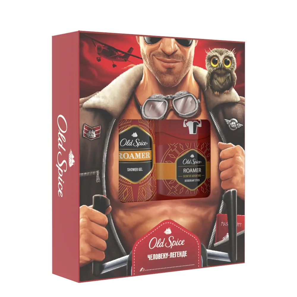 Подарочный набор OLD SPICE Твердый дезодорант Roamer 50мл+ Гель для душа Roamer 250мл