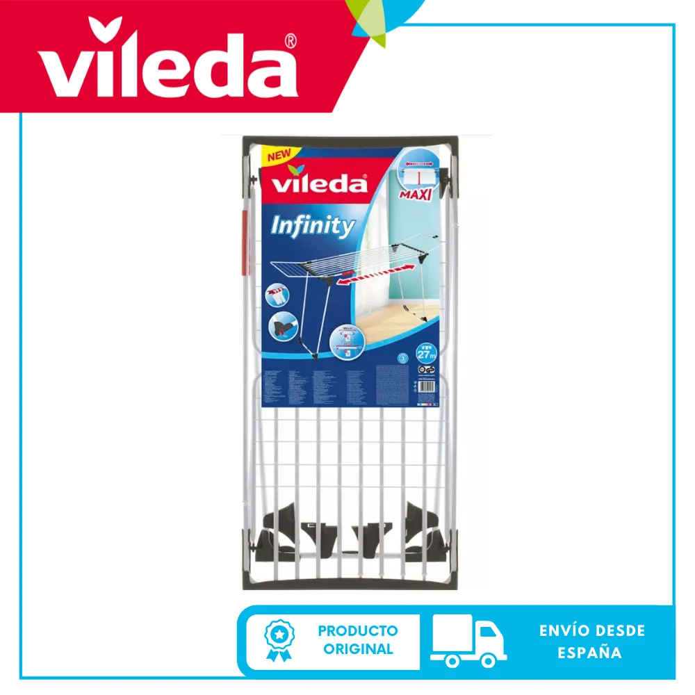 Vileda Tendedero y Exterior Extensible de Acero. Superficie de Secado hasta 25 Metros de Ropa. Soporte Plegable para Pequeñas. Soporta hasta 27 Kg Color Blanco|Tendederos| - AliExpress