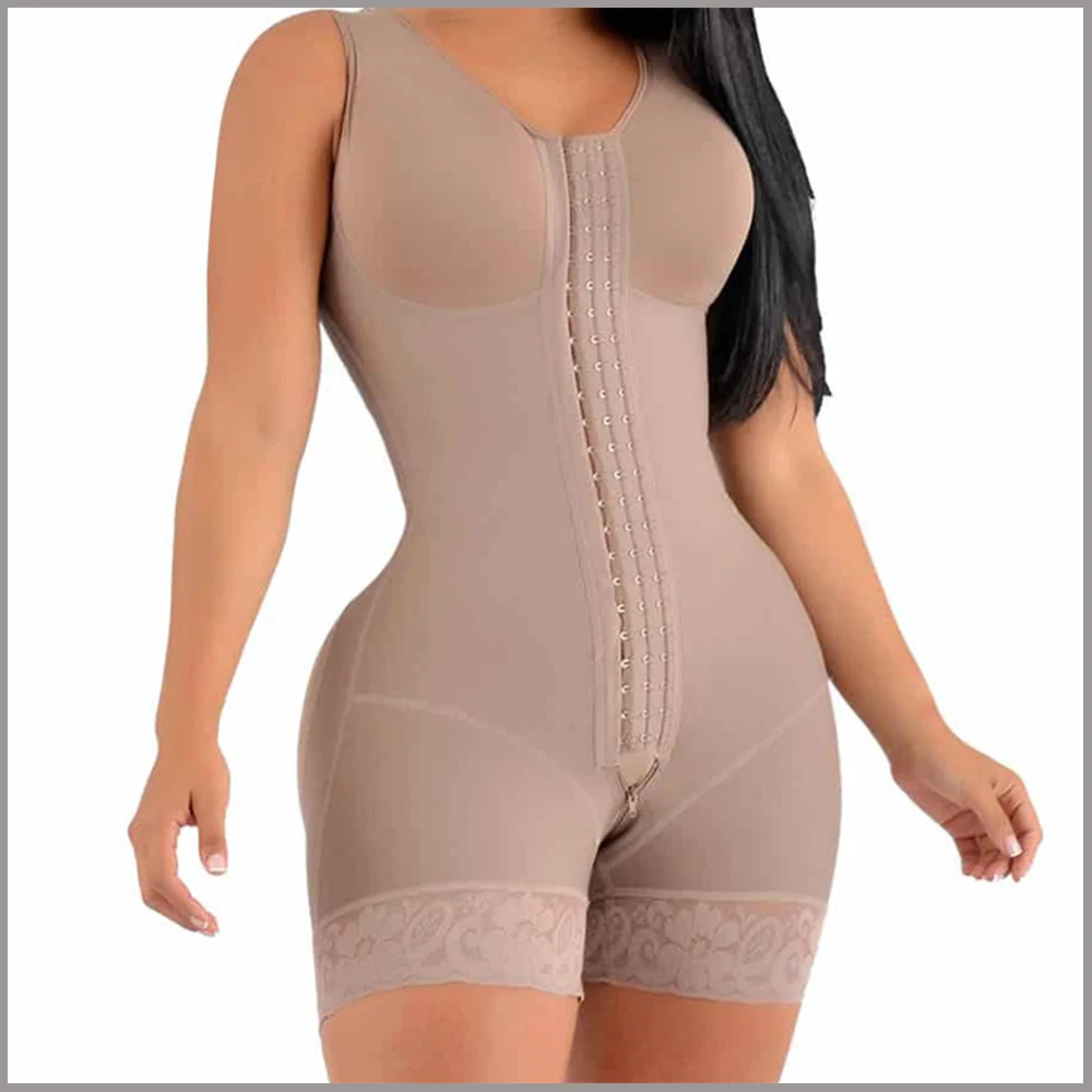 High Compression Short Girdle With Brooches Bust For Daily And Post-Surgical Use Slimming Sheath Belly Women