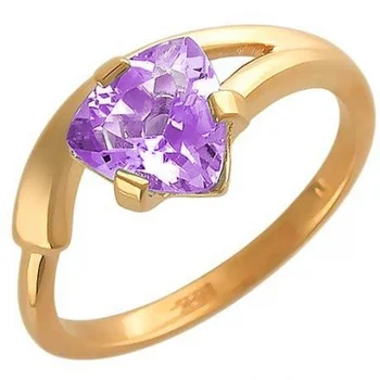 

Esthete ring with 1 amethyst in red gold