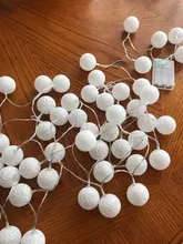 Lights-String Garland Cotton-Ball Led Wedding Party Christmas Outdoordiy Holiday 5M Crib