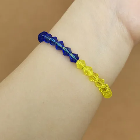 Trendy Ukraine National Flag Bracelets Handmade Natural Stone Beads Bracelet Yellow Blue Ukrainian Flag Patriotism Pride
