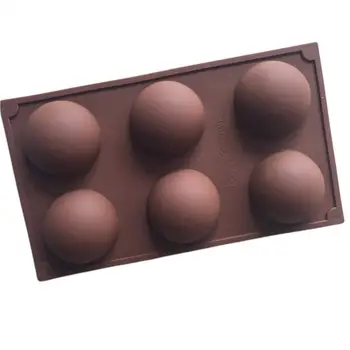 

6 Large Semicircle Silicone Cake Mold Candle Mold Chocolate Mold High Temperature Resistant Non-fading Baking Tool DIY