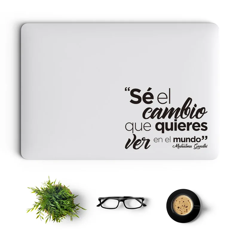 

Gandhi Inspired Quote Spanish Laptop Sticker for Macbook Pro 14 16 Retina Air 13 15 Inch Vinyl Mac Skin Asus Acer Notebook Decal