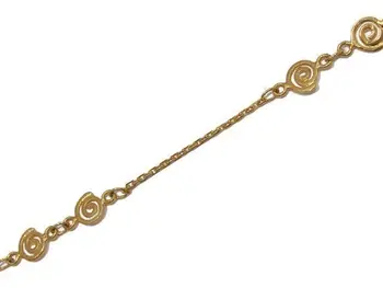 

Yellow gold bracelet with anchor chain and spirals