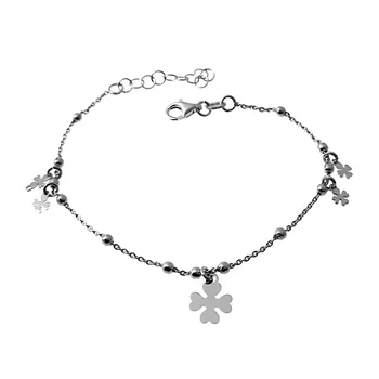 

Law silver bracelet 925m string combined 17cm. Detail clovers hanging clasp