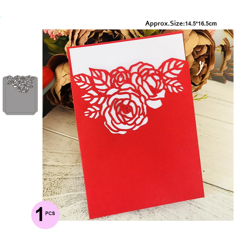  flower Wedding Invitation Cutting Die Scrapbooking Craft Metal Die Cut for DIY Paper Cards Making L - 4.00006E+12