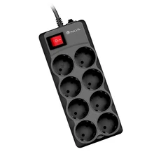 Schuko 8 Way мульти-розетка адаптер NGS GRID800 черный