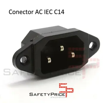 

IEC C14 chassis male 10A 250V 3 pin AC power connector SP Black