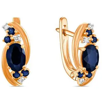 

Lucas gold earrings with sapphires and diamonds in red gold