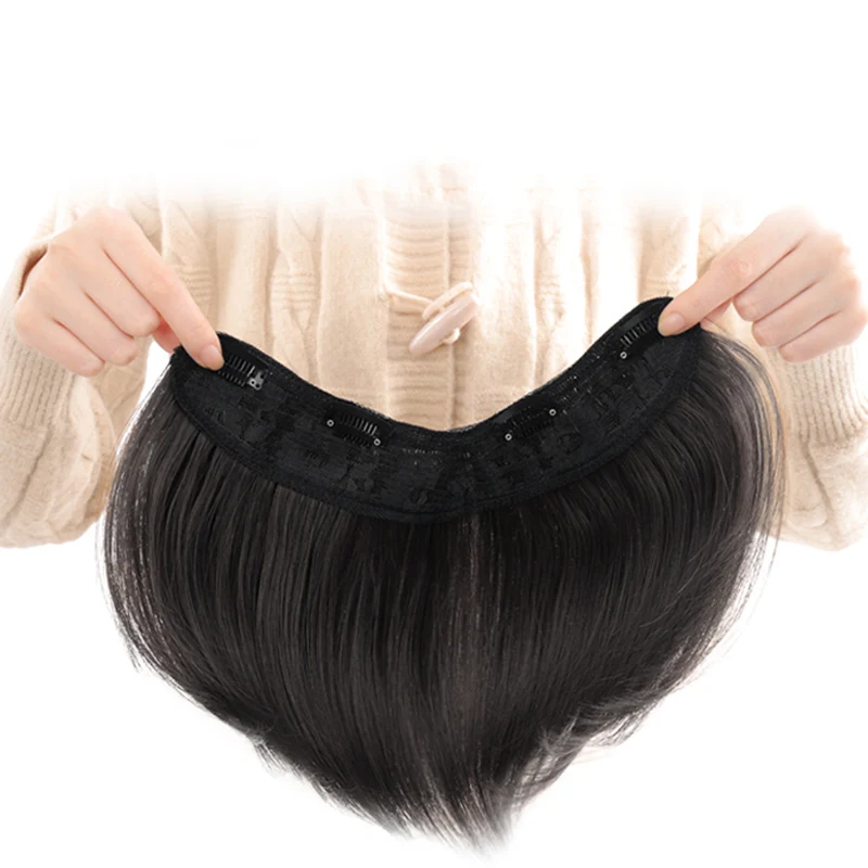 TALANG Wigs Black Natural Hair Extension Hairpin Clip In False Hair Pieces For Women Synthetic Pad Heat Resistat Fiber