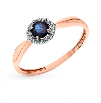 

Gold ring with sapphires and diamonds sunlight sample 585