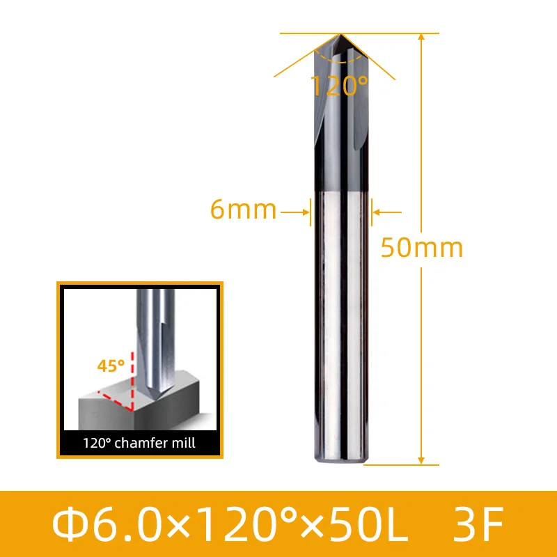 

30 45 60 Degree Machine Tool High Surface Finish Cutter 3F Hole Chamfer Mill