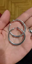 DOTEFFIL-pendientes de aro de Plata de Ley 925 liso para mujer, 40 pendientes de aro de mm para mujer, joyería de compromiso para fiesta de boda