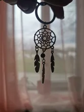 Anicent Rosa negro cuentas atrapasueños de plumas campanas de viento sueño clave cadena regalo para mujeres Vintage joyería estilo India