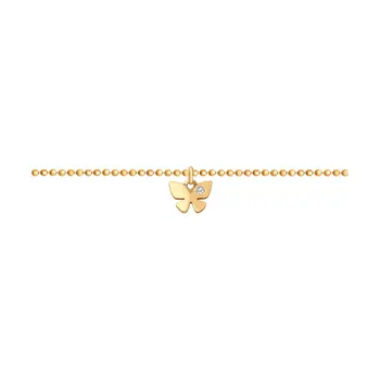 

Sokolov bracelet in gold with butterfly diamond, fashion jewelry, 585, women's male
