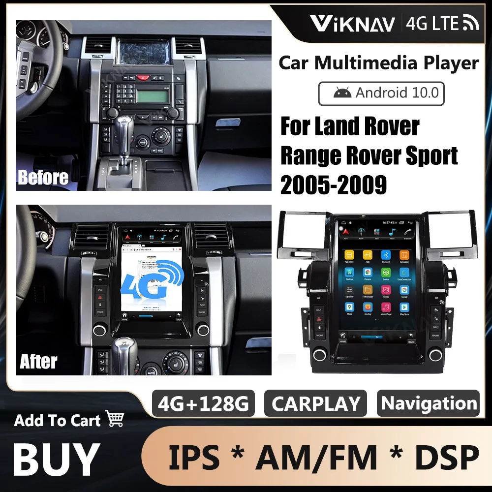 

12.1 Inch Car Radio Multimedai Player For Land Rover Range Rover Sport 2005 2006-2009 Tesla Style Android GPS Navigation Carplay