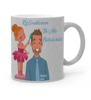 

Personalized Fathers Day Themed Silver Lurex Mug Cup 16-444