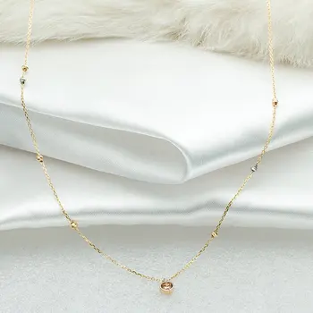 

Colorful Ball Auriferous 14 Carat Gold Chain Necklace